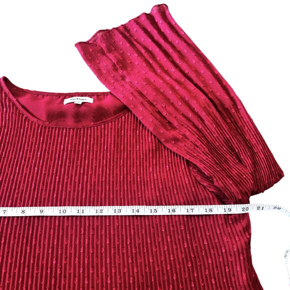 Max Studio Jaquard Red Flare Sleeve Blouse Size M - Picture 6 of 8